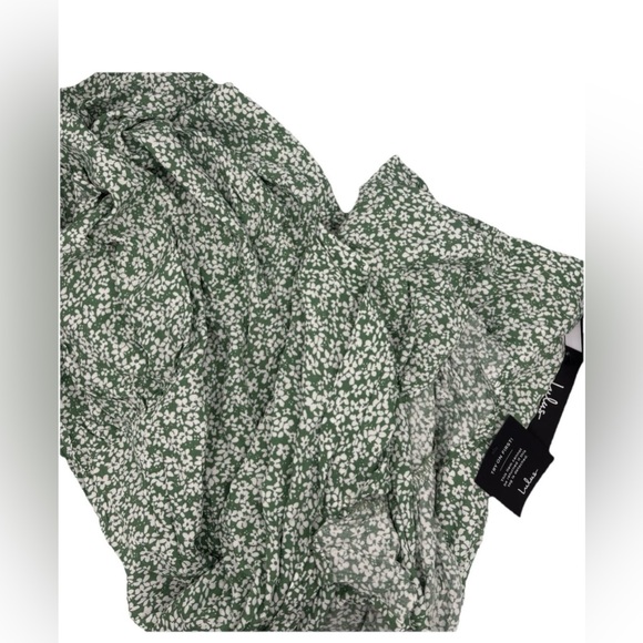 Lulus NWT Summer Romance Sage Green Floral Print Wrap Skirt Hi Lo Ruffled Hem M - Picture 11 of 12